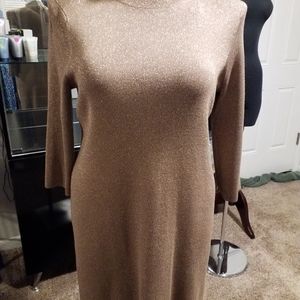 Gold Turtleneck tunic sweater